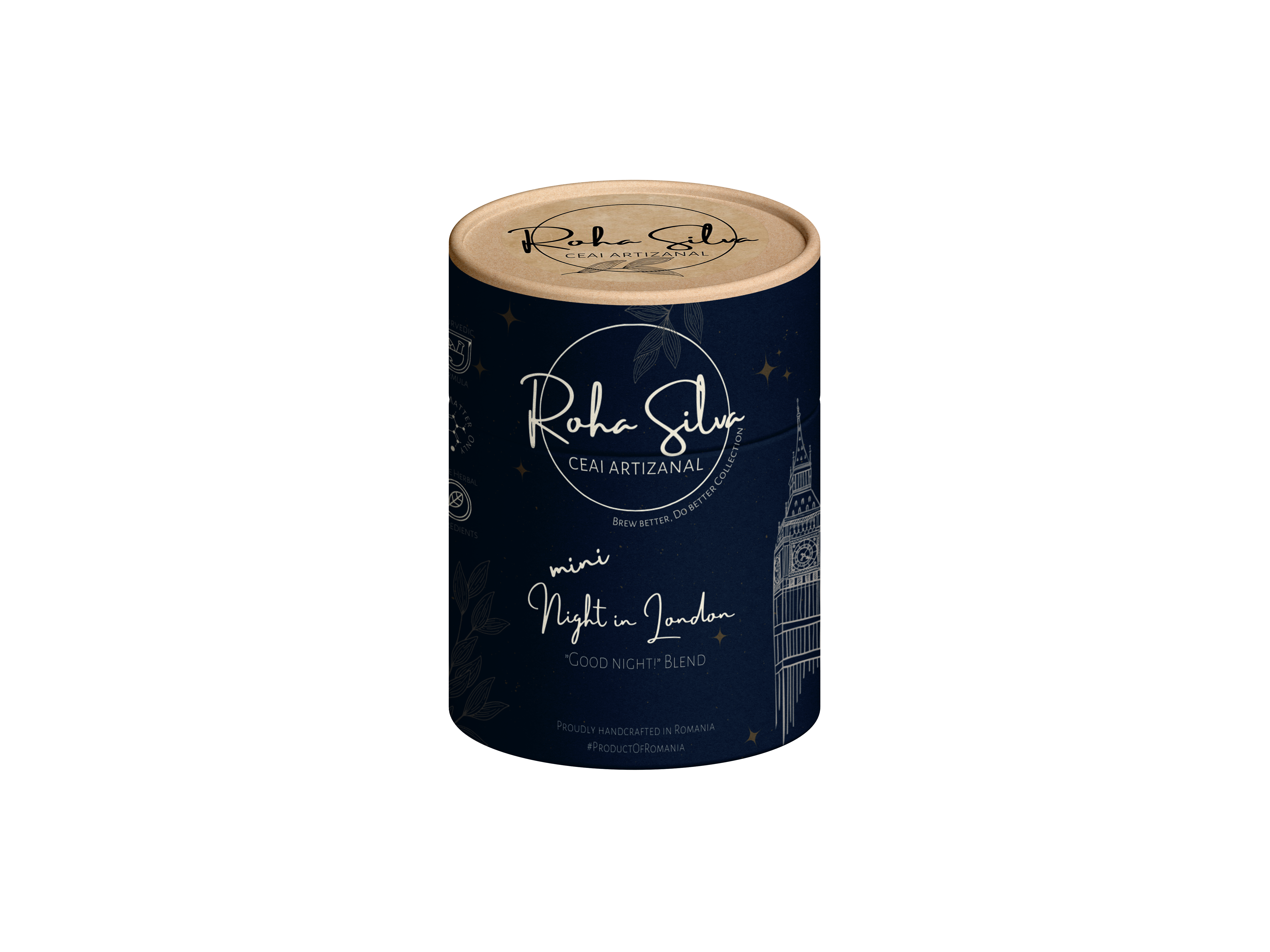 Ceai Artizanal mini Blend "Night in London" cu lavandă, gălbenele, sânziene, soc și vișine 30g